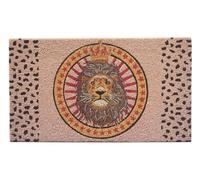 Baroni Home Felpudo para la Entrada de la casa, de Fibra de Coco Pintada a Mano, Alfombra de Exterior con Base Antideslizante, Felpudo Resistente y fácil de Limpiar, 70 x 40 cm (león)