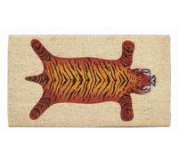 Baroni Home Felpudo para la Entrada de la casa, de Fibra de Coco Pintada a Mano, Alfombra de Exterior con Base Antideslizante, Felpudo Resistente y fácil de Limpiar, 70x40 cm (Piel de Tigres)