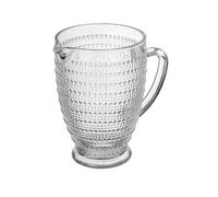 Baroni Home Jarra de cristal con detalles en relieve a lunares, jarra con mango, diseño moderno, jarra con sistema antigoteo, fácil de limpiar, bebidas calientes y frías, 1 l, 20 x 13 x 19 cm