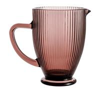 Baroni Home Jarra de cristal con detalles en relieve, jarra con asa, diseño moderno, jarra con sistema antigoteo, fácil de limpiar, para bebidas calientes y frías, 1 l, 20 x 13 x 19 cm, rosa