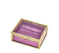 Baroni Home Joyero Chic de terciopelo, caja de joyas, medidas 10x9x4 cm - Caja Rosa