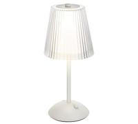 Baroni Home Lámpara LED Táctil Recargable, 3 Modos de Luz, Regulable, Policarbonato y Acero, Lámpara de Noche para Interior y Exterior, Cable USB-C Incluido, 12x12x29 cm (Blanco, 1 pieza)