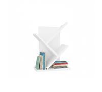 Baroni Home Librería de árbol Que Ahorra Espacio con 2 estantes, estantería Vertical de Suelo para salón, Estudio y Dormitorio, 18 x 30 x 40 cm, Blanca