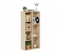 Baroni Home Librería de cubos modulares, estantería modular multiusos para salón, dormitorio y entrada, diseño moderno, montaje sencillo (natural 7 cubos)