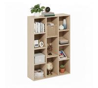 Baroni Home Librería de cubos modulares, estantería modular multiusos para salón, dormitorio y entrada, diseño moderno, montaje sencillo (natural, 11 cubos)