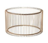 Baroni Home Mesa Cilíndrica Baja de Café con Tapa de Cristal y Estructura de Metal Dorado, Mesa para Sala de Estar y Dormitorio, Pequeña Mesa Elegante, 35,5x60 cm