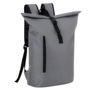 Baroni Home Mochila Rolltop de lona, espaciosa y resistente con un diseño casual para viajes y uso diario, ligera y cómoda, en colores gris y negro, gris, M