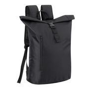Baroni Home Mochila Rolltop de lona, espaciosa y resistente con un diseño casual para viajes y uso diario, ligera y cómoda, en colores gris y negro, Negro , M
