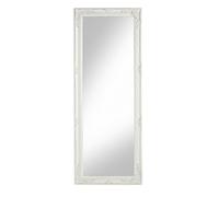 Baroni Home Montemaggi Espejo de Madera Blanco con Marco Shabby, Espejo de Pared Rectangular para Dormitorio, Baño o Salón, Espejo Shabby Blanco Antiguo 55x142 cm
