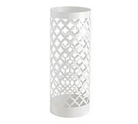 Baroni Home Paragüero Cilíndrico de Diseño Moderno Paragüero Clásico de Metal con 2 Ganchos y Bandeja de Lluvia Extraíble, 19x19x49 cm, Blanco