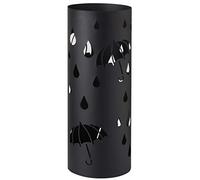 Baroni Home Paragüero Cilindrico de Metal con Incrustación Lluvia y Paraguas con Gancho y Bandeja Recogegotas Extraíble, 18,5x18,5x49 cm, Negro