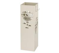 Baroni Home Paragüero de Diseño Moderno con Globos Aerostáticos, Paragüero de Metal con 2 Ganchos y Recipiente de Goteo Extraíble 16x16x49 cm, Blanco