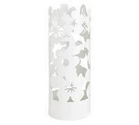 Baroni Home Paragüero de diseño Moderno para Paraguas de Metal Flowers con 2 Ganchos y Bandeja escurridor extraíble 19x19x49 cm (Blanco)