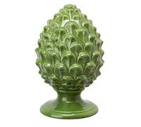 Baroni Home Pigna Siciliano Clasica de Colores, Pigna Decorativo de Porcelana Pintado a Mano, Pina Decorativa Adorno para Salón y Oficina, 14x14x22 cm (L), Verde