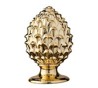 Baroni Home Pigna Siciliano Clasica de Colores, Pigna Decorativo de Porcelana Pintado a Mano, Pina Decorativa Adorno para Salón y Oficina, 14x14x22 cm (L), Dorado