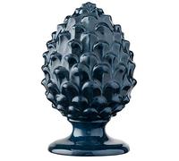 Baroni Home Pigna Siciliano Clasica de Colores, Pigna Decorativo de Porcelana Pintado a Mano, Pina Decorativa Adorno para Salón y Oficina, 17x17x27 cm (XL), Azul Marino