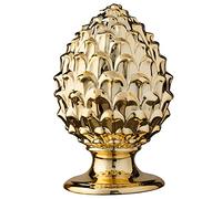 Baroni Home Pigna Siciliano Clasica de Colores, Pigna Decorativo de Porcelana Pintado a Mano, Pina Decorativa Adorno para Salón y Oficina, 17x17x27 cm (XL), Dorado