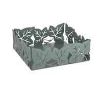 Baroni Home Porta Servilletas Decorativo de Metal con Motivo de Hoja, Diseño Moderno para Mesa y Cocina, Contenedor para Servilletas, Línea Edera, 17x17x6 cm