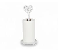 Baroni Home Portascottex de hierro decorado, estilo Shabby Chic con corazón, accesorios de cocina de mesa, porta ascottex para interior y exterior, 16 x 16 x 40 cm