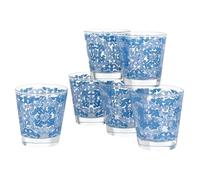 Baroni Home Portofino - Juego de 6 vasos de agua con decoración de colores estampados, fabricados en Italia, vasos lavables en lavavajillas, 25 cl, diseño Portofino