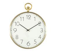 Baroni Home Reloj de pared de PVC de estilo moderno, 32 x 5 x 39 cm, silencioso, números grandes dorados con ojal
