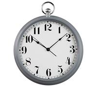 Baroni Home Reloj de pared de PVC de estilo moderno, 34 x 7 x 40 cm, silencioso, números grandes azules con ojal