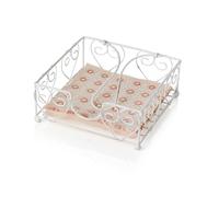 Baroni Home Servilletero de hierro decorado, estilo Shabby Chic, accesorios de cocina de mesa, servilletero para interior y exterior, 20 x 20 x 8 cm