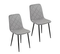 Baroni Home Set de 2 Sillas Modernas con Tapizado de Terciopelo y Patas de Hierro Negro, Sillón para Salón, Dormitorio, Comedor, 52x44x85 cm, Gris