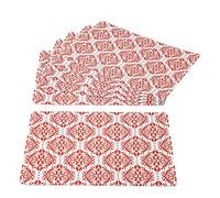 Baroni Home Set de 6 Manteles Americanos de PVC Coloridos, Mantel Americano para Desayuno Antideslizante y Fácil de Limpiar, Mantel para Desayuno Almuerzo Cena, 44x28 cm, Damasco Rojo