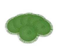 Baroni Home Set de 6 Manteles Individuales Redondos de Paja Sintética Colorida, Manteles para Plato, Mantel Americano para Desayuno, Diámetro 38 cm, Verde
