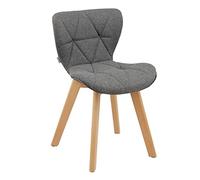 Baroni Home Silla de Comedor u Oficina con Patas de Madera, Silla ergonómica con Respaldo y cojín Acolchado, 42 x 42 x 74 cm, Color Gris, 1 Unidad