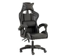 Baroni Home - Silla De Gaming Color Negro, Silla Ergonómica de Oficina con Respaldo Regulable de 90° a 120°, con Reposacabezas, reposabrazos y Soporte Lumbar. Rotación omnidireccional de 360°