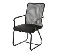 Baroni Home Silla de oficina con asiento ergonómico y respaldo de lona transpirable, reposabrazos y estructura de hierro, sillón en voladizo para conferencias, capacidad de 130 kg,