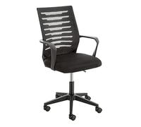 Baroni Home Silla de Oficina Giratoria Acolchada, Sillón de Oficina con Altura Regulable y Reposabrazos, con Asiento Ergonómico, Color Negro