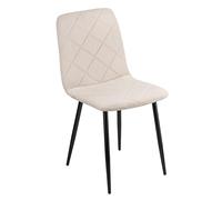 Baroni Home Silla Moderna con Tapizado de Terciopelo y Patas de Hierro Negro, Sillón para Salón, Dormitorio, Comedor, 52x44x85 cm, Beige