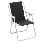 Baroni Home Silla plegable de playa, silla de playa o camping de tela, silla de exterior con reposabrazos, multicolor, 52 x 44 x 76 cm (negro)