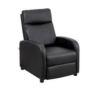 Baroni Home Sillón reclinable de Espuma Suave, con Respaldo reclinable, reposapiés, pies Antideslizantes, sillón reclinable Relajante, fácil de Montar, cómodo, Negro, 66x75x99 cm (Pusch-Back)