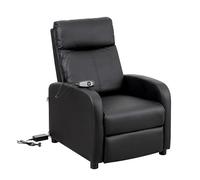 Baroni Home Sillón reclinable de Espuma Suave, con Respaldo reclinable, reposapiés, pies Antideslizantes, sillón reclinable Relajante, fácil de Montar, cómodo, Negro, 66x75x99 cm (Eléctrica)
