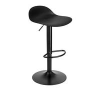 Baroni Home Taburete de Bar Giratorio con Altura Ajustable, Fondo antiarañazos y reposapiés, para Cocina, Restaurante y Bar, Ligero y fácil Montaje, 41x40x64-86 cm, 1 Unidad, Negro