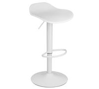 Baroni Home Taburete de Bar Giratorio con Altura Ajustable, Fondo antiarañazos y reposapiés, para Cocina, Restaurante y Bar, Ligero y fácil Montaje, 41x40x64-86 cm, 1 Unidad, Blanco