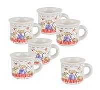 Baroni Home Tazas de cerámica de café, juego de 6 vasos con mango de café, 8 x 6 x 6 cm