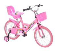 Baroni Toys Bicicleta para niñas de 12, 14 y 16 Pulgadas con portabicicletas Unicornio y Ruedas Incluidas, Bicicleta de Acero con Cesta para niñas de 2 a 7 años (16 Pulgadas)