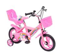 Baroni Toys Bicicleta para niñas de 12, 14 y 16 Pulgadas con portabicicletas Unicornio y Ruedas Incluidas, Bicicleta de Acero con Cesta para niñas de 2 a 7 años (12 Pulgadas)