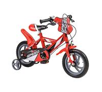 Baroni Toys Bicicleta roja para niño con Ruedas tachonadas, Timbre, Escudo Decorativo y Ruedas Incluidas, Bicicleta Deportiva para niños de Acero, Bicicleta para niños de 4 a 7 años, Talla 12"