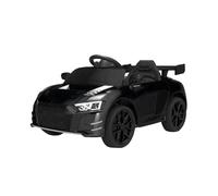 Baroni Toys Coche eléctrico para niños de 6 V con mando a distancia, música, luces LED y asiento de piel sintética, coche eléctrico 3-5 km/h, para niños de 1 a años, estilo deportivo (negro)
