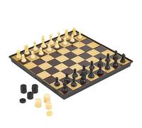 Baroni Toys Juego de Mesa de Ajedrez, Tablero de Ajedrez Magnético Plegable y Portátil con Estuche, Juego de Damas, Juego de Mesa para Principiantes y Profesionales Adultos y Niños, 31x31 cm