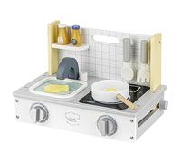 Baroni Toys Montessori Cocina portátil de Madera, Juego de Cocina y Fregadero Infantil de Madera, Juego Educativo para niños de 3 a 7 años, Set de Cocina con Accesorios, 34x22x23 cm