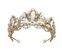 Baroque Zircon Bridal Tiara - Elegant Alloy Headband For Weddings & Events, One Size, Madera de agar