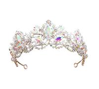 Baroque Zircon Bridal Tiara - Elegant Alloy Headband For Weddings & Events, One Size, Madera de agar
