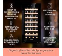 Barossa 38 Uno enfriador de vino 1 zona 94 L 38 botellas pantalla táctil Klarstein